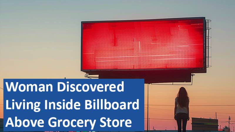 Woman Discovered Living Inside Billboard Above Grocery Store