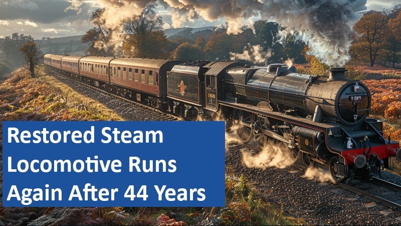 Restored Steam Locomotive Runs Again After 44 Years