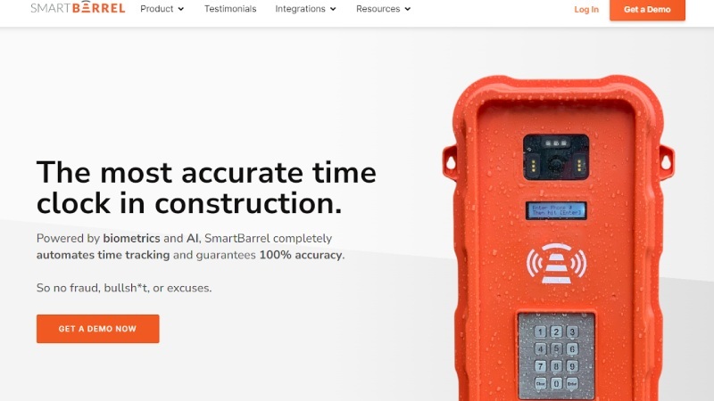 SmartBarrel, a Biometric Time Tracking Tool for Construction Companies