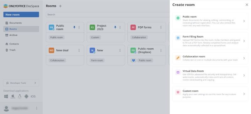 Streamlining access management for secure collaboration: Room types in ONLYOFFICE DocSpace