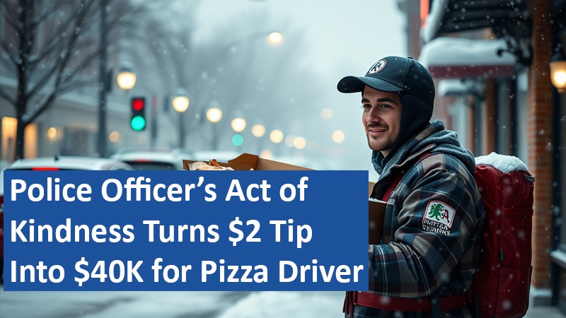 Police Officer’s Act of Kindness Turns $2 Tip Into $40K for Pizza Driver