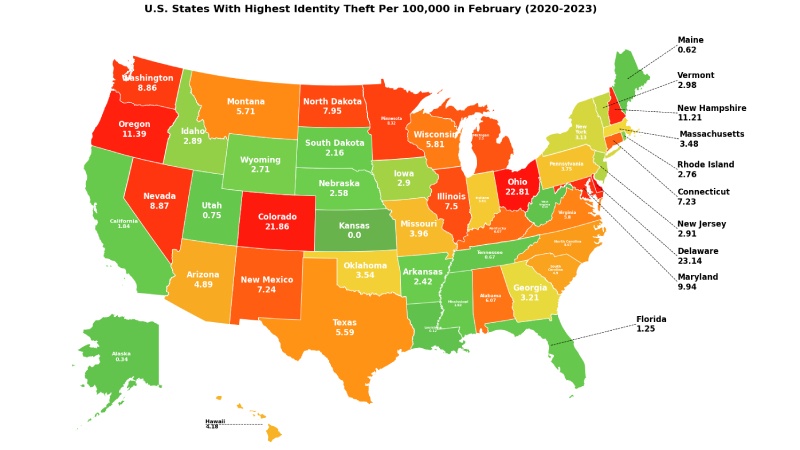 New Study Reveals States Where Identity Theft Peaks This Valentine’s and Refund Season