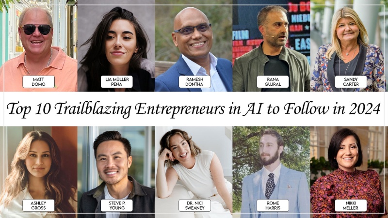 Top 10 Trailblazing Entrepreneurs in AI to Follow in 2024